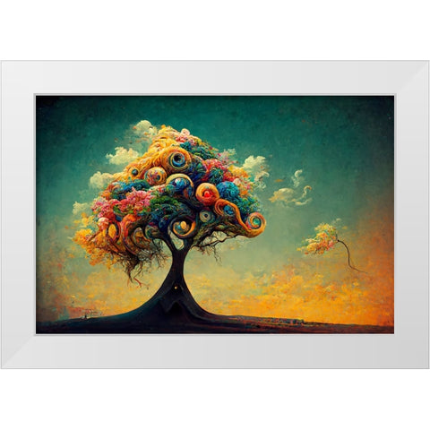 A051 Tree Of Life White Modern Wood Framed Art Print by Heere, Ray