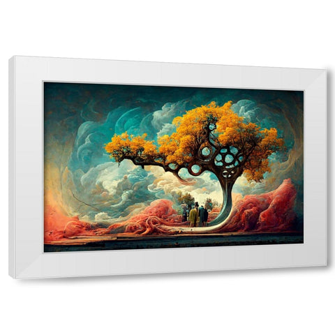A052 Tree Of Life White Modern Wood Framed Art Print by Heere, Ray