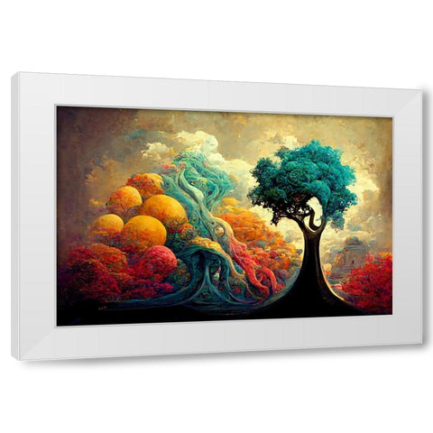 A053 Tree Of Life White Modern Wood Framed Art Print by Heere, Ray