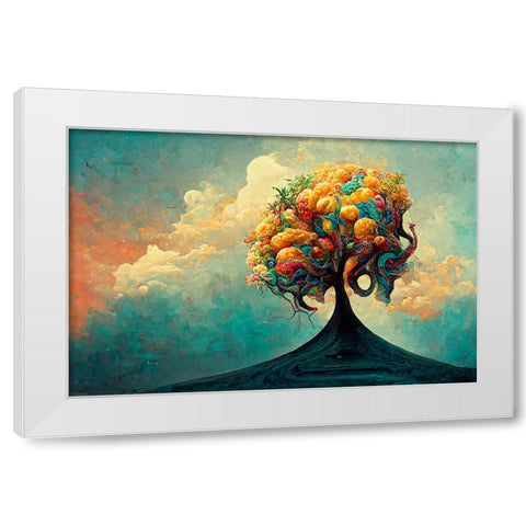 A055 Tree Of Life White Modern Wood Framed Art Print by Heere, Ray