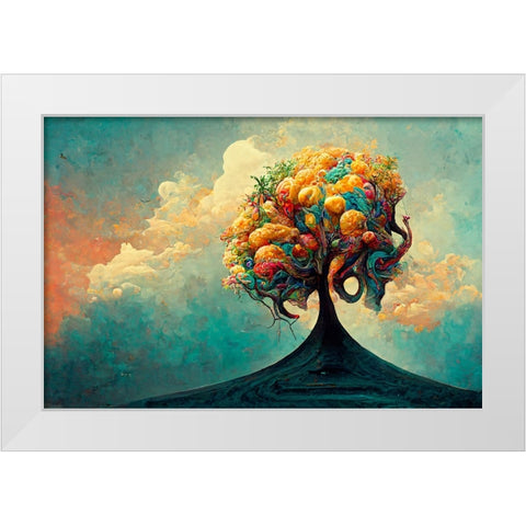 A055 Tree Of Life White Modern Wood Framed Art Print by Heere, Ray
