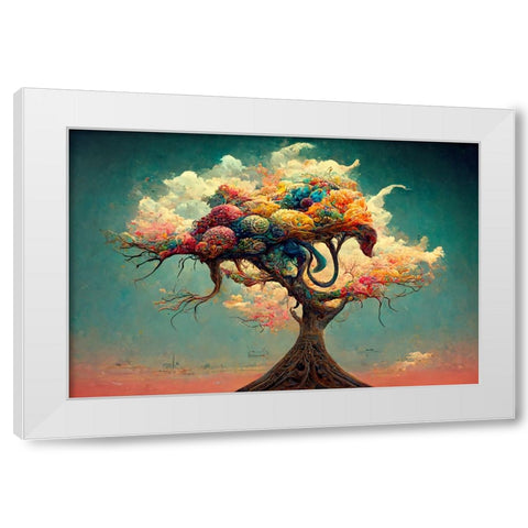 A057 Tree Of Life White Modern Wood Framed Art Print by Heere, Ray