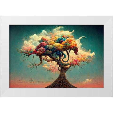 A057 Tree Of Life White Modern Wood Framed Art Print by Heere, Ray