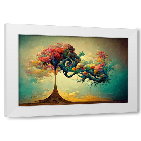 A058 Tree Of Life White Modern Wood Framed Art Print by Heere, Ray