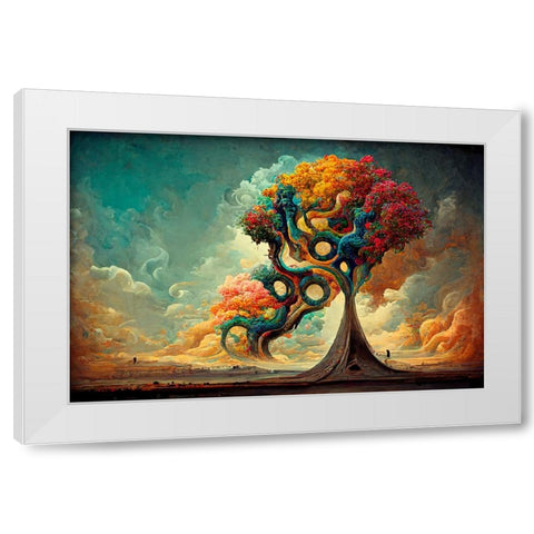 A059 Tree Of Life White Modern Wood Framed Art Print by Heere, Ray