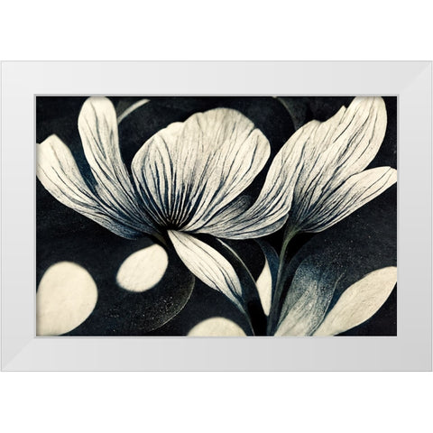 B050 Flowers Black White White Modern Wood Framed Art Print by Heere, Ray