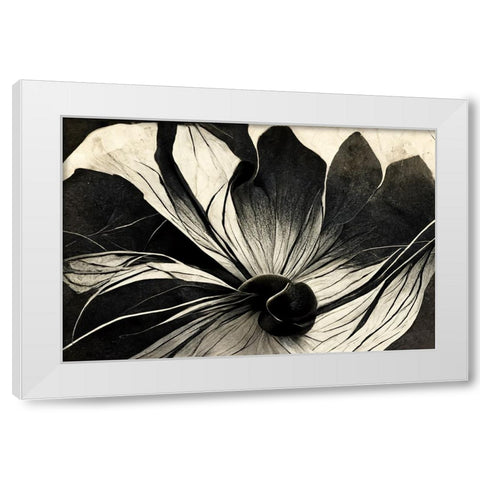 B056 Flowers Black White White Modern Wood Framed Art Print by Heere, Ray