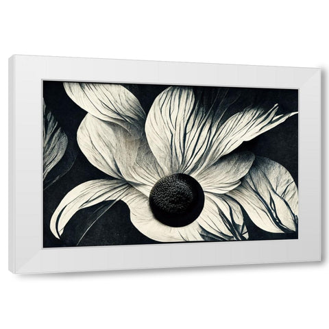 B059 Flowers Black White White Modern Wood Framed Art Print by Heere, Ray