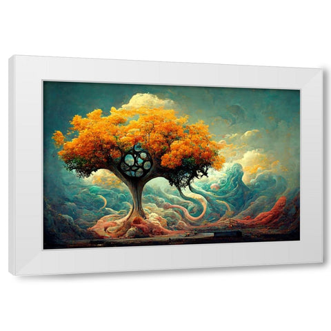 A061 Tree Of Life White Modern Wood Framed Art Print by Heere, Ray