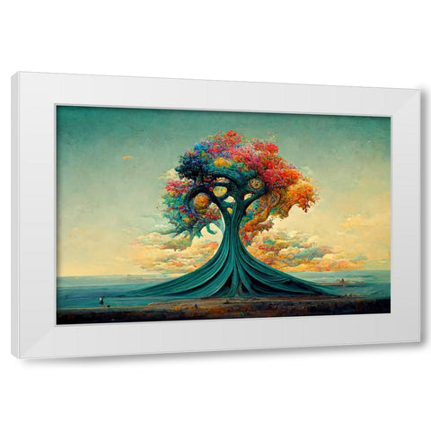 A062 Tree Of Life White Modern Wood Framed Art Print by Heere, Ray