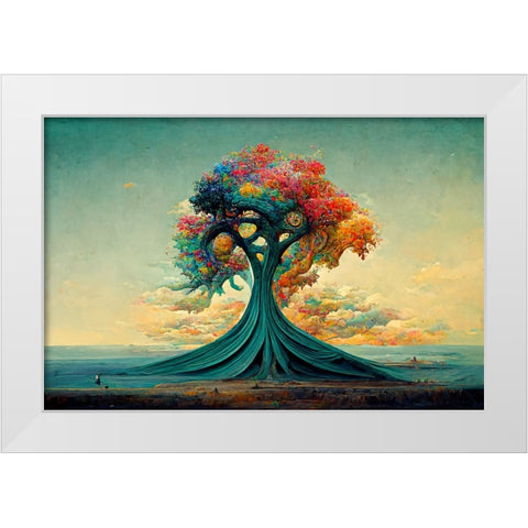 A062 Tree Of Life White Modern Wood Framed Art Print by Heere, Ray
