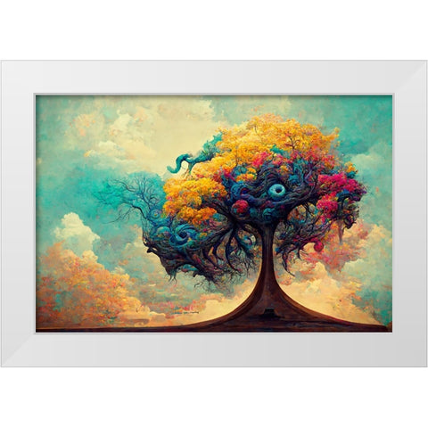 A064 Tree Of Life White Modern Wood Framed Art Print by Heere, Ray