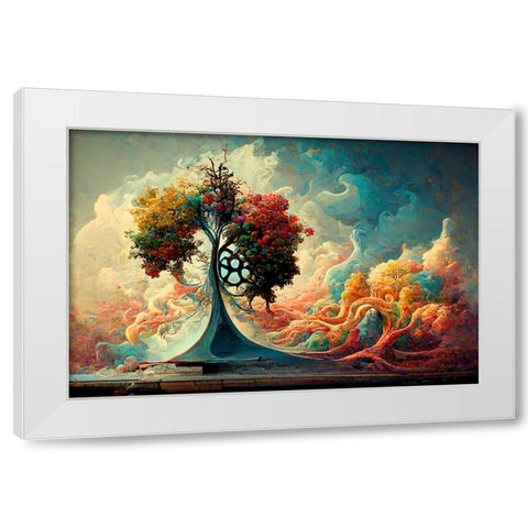 A065 Tree Of Life White Modern Wood Framed Art Print by Heere, Ray
