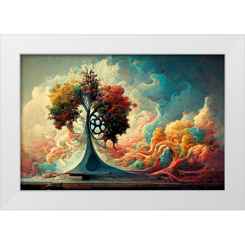 A065 Tree Of Life White Modern Wood Framed Art Print by Heere, Ray