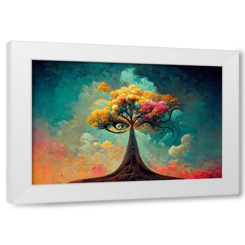 A066 Tree Of Life White Modern Wood Framed Art Print by Heere, Ray