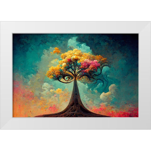 A066 Tree Of Life White Modern Wood Framed Art Print by Heere, Ray