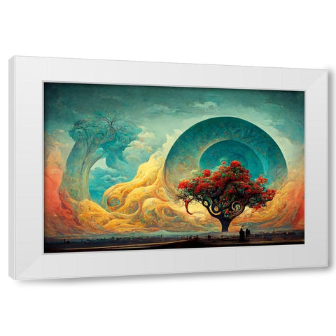 A068 Tree Of Life White Modern Wood Framed Art Print by Heere, Ray