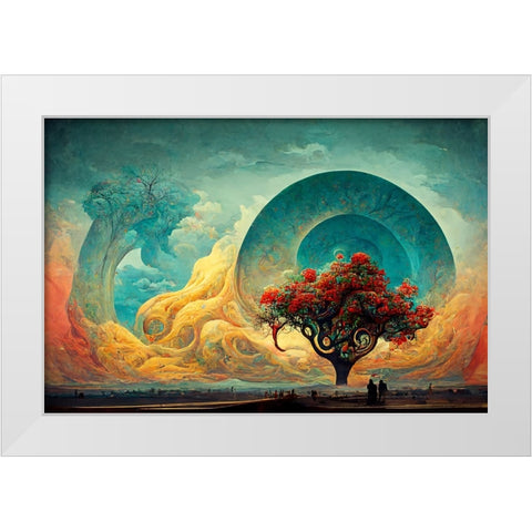 A068 Tree Of Life White Modern Wood Framed Art Print by Heere, Ray
