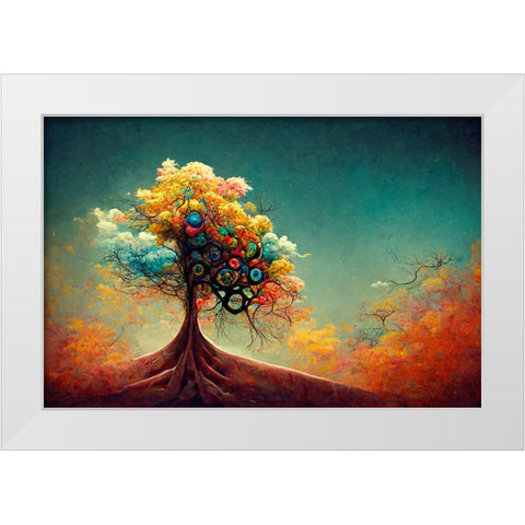 A070 Tree Of Life White Modern Wood Framed Art Print by Heere, Ray