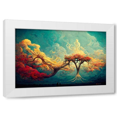 A072 Tree Of Life White Modern Wood Framed Art Print by Heere, Ray