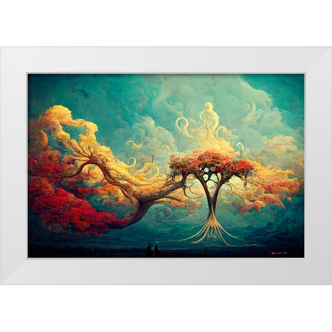 A072 Tree Of Life White Modern Wood Framed Art Print by Heere, Ray