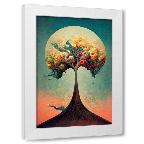 A074 Tree Of Life White Modern Wood Framed Art Print by Heere, Ray