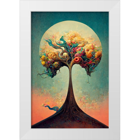 A074 Tree Of Life White Modern Wood Framed Art Print by Heere, Ray