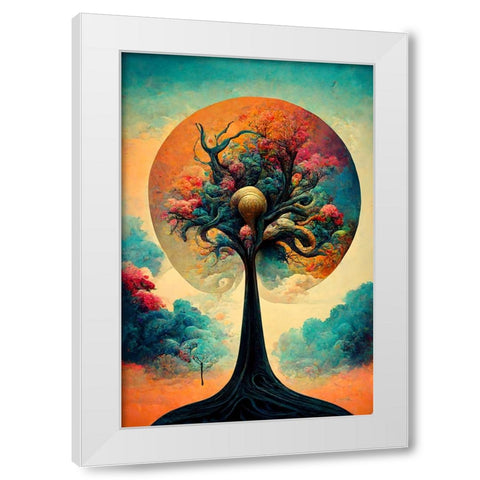 A075 Tree Of Life White Modern Wood Framed Art Print by Heere, Ray