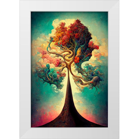 A078 Tree Of Life White Modern Wood Framed Art Print by Heere, Ray