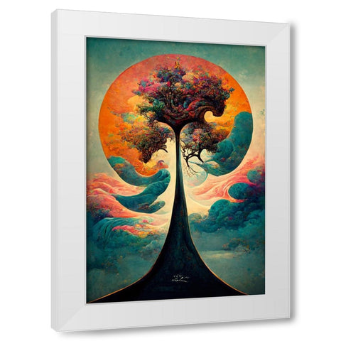 A081 Tree Of Life White Modern Wood Framed Art Print by Heere, Ray