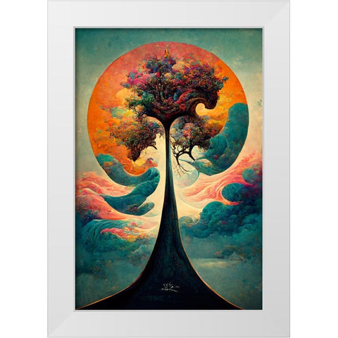 A081 Tree Of Life White Modern Wood Framed Art Print by Heere, Ray