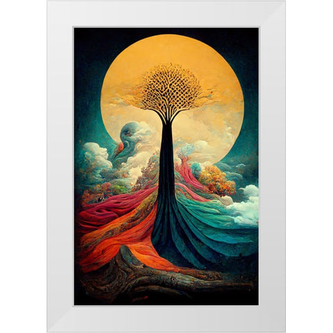 A082 Tree Of Life White Modern Wood Framed Art Print by Heere, Ray