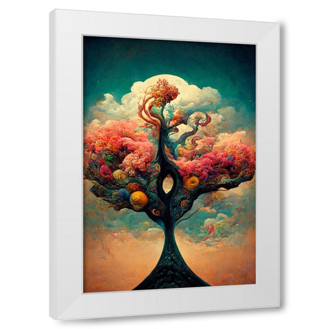 A083 Tree Of Life White Modern Wood Framed Art Print by Heere, Ray