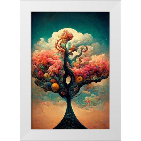 A083 Tree Of Life White Modern Wood Framed Art Print by Heere, Ray