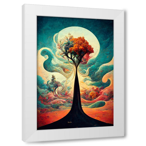 A085 Tree Of Life White Modern Wood Framed Art Print by Heere, Ray