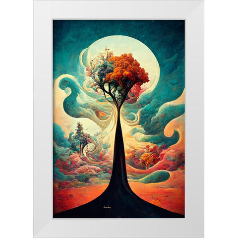 A085 Tree Of Life White Modern Wood Framed Art Print by Heere, Ray