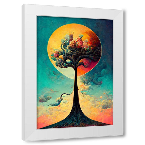 A087 Tree Of Life White Modern Wood Framed Art Print by Heere, Ray