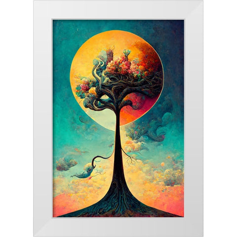 A087 Tree Of Life White Modern Wood Framed Art Print by Heere, Ray