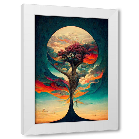 A088 Tree Of Life White Modern Wood Framed Art Print by Heere, Ray