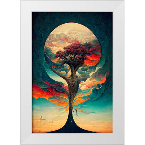 A088 Tree Of Life White Modern Wood Framed Art Print by Heere, Ray