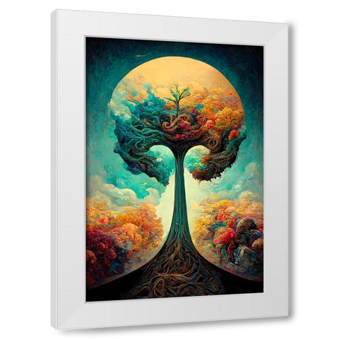 A090 Tree Of Life White Modern Wood Framed Art Print by Heere, Ray