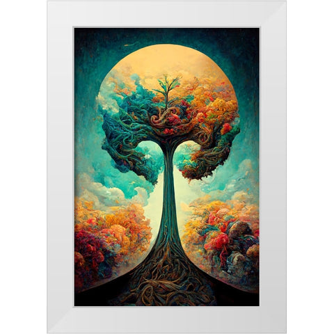 A090 Tree Of Life White Modern Wood Framed Art Print by Heere, Ray