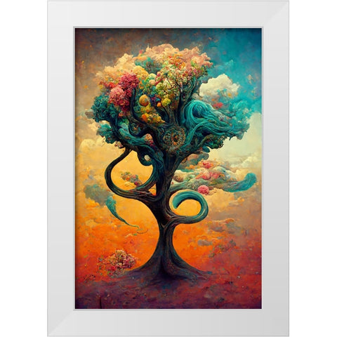 A091 Tree Of Life White Modern Wood Framed Art Print by Heere, Ray