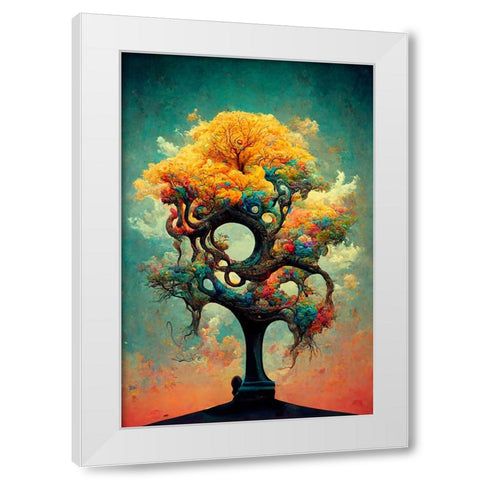 A093 Tree Of Life White Modern Wood Framed Art Print by Heere, Ray