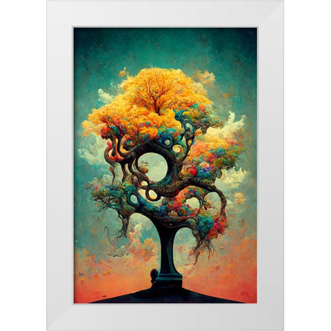 A093 Tree Of Life White Modern Wood Framed Art Print by Heere, Ray