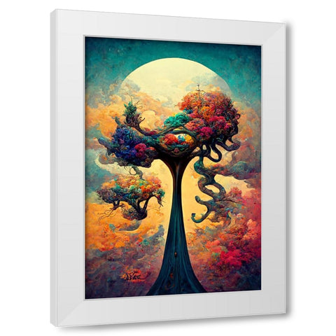 A094 Tree Of Life White Modern Wood Framed Art Print by Heere, Ray