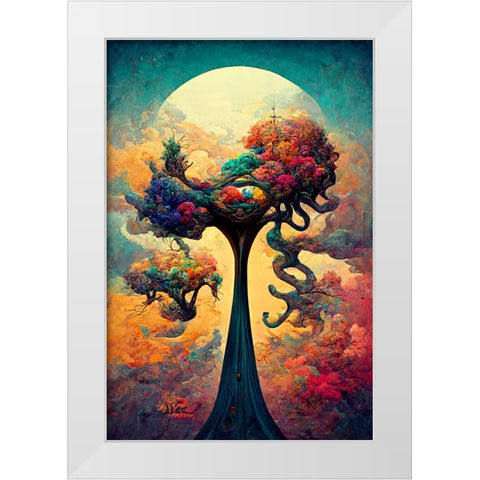 A094 Tree Of Life White Modern Wood Framed Art Print by Heere, Ray
