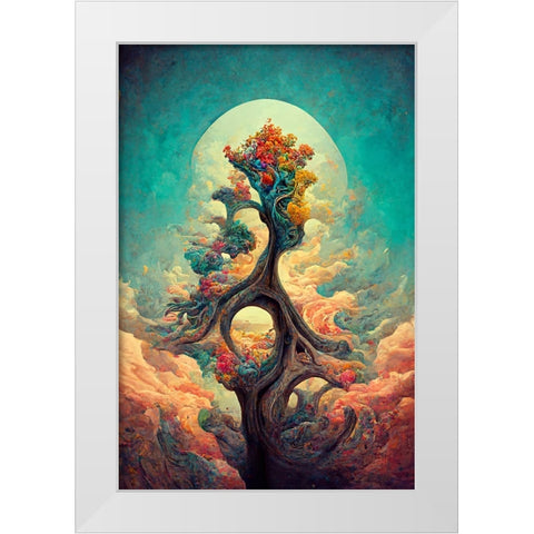A096 Tree Of Life White Modern Wood Framed Art Print by Heere, Ray