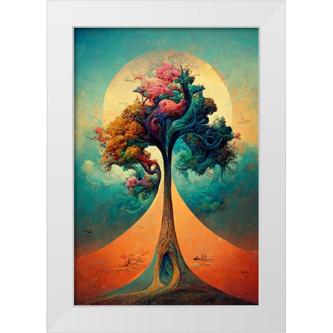 A097 Tree Of Life White Modern Wood Framed Art Print by Heere, Ray