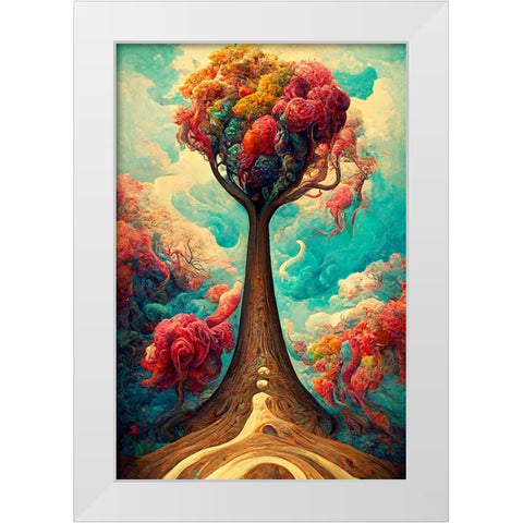A099 Tree Of Life White Modern Wood Framed Art Print by Heere, Ray